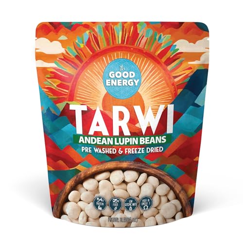 It's Good Energy Tarwi (Chocho) Freeze-Dried Beans – 54g Protein | Low Carb, High Fiber, Plant-Based Vegan Snack | Keto Friendly Superfood | 16oz Pouch