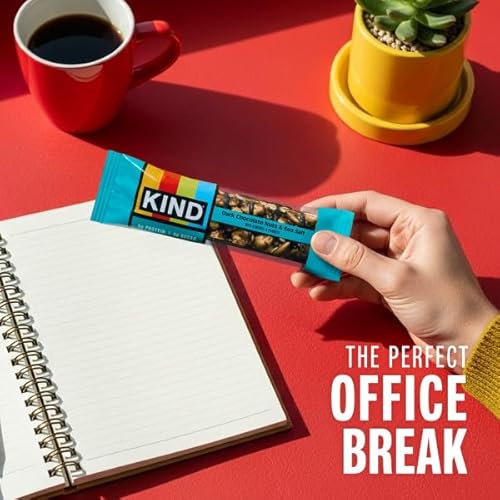 KIND Nut Bars, Dark Chocolate Nuts and Sea Salt, Healthy Snacks, Gluten Free, Low Sugar, 6g Protein, 12 Count - View 5