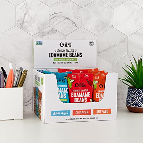 The Only Bean Crunchy Roasted Edamame - Healthy Snacks for Adults and Kids (Variety Pack), Low Carb Keto Snack Food, Vegan Gluten Free High Protein Snacks (11g), Office Snack, 0.9oz 24 pack - View 6